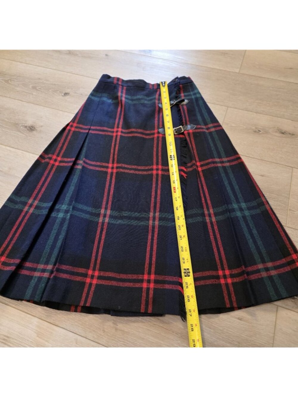 Vtg 60's Peerless Boston Plaid Skirt Preppy School Pleated Union Made READ Sz00 - Picture 2 of 10